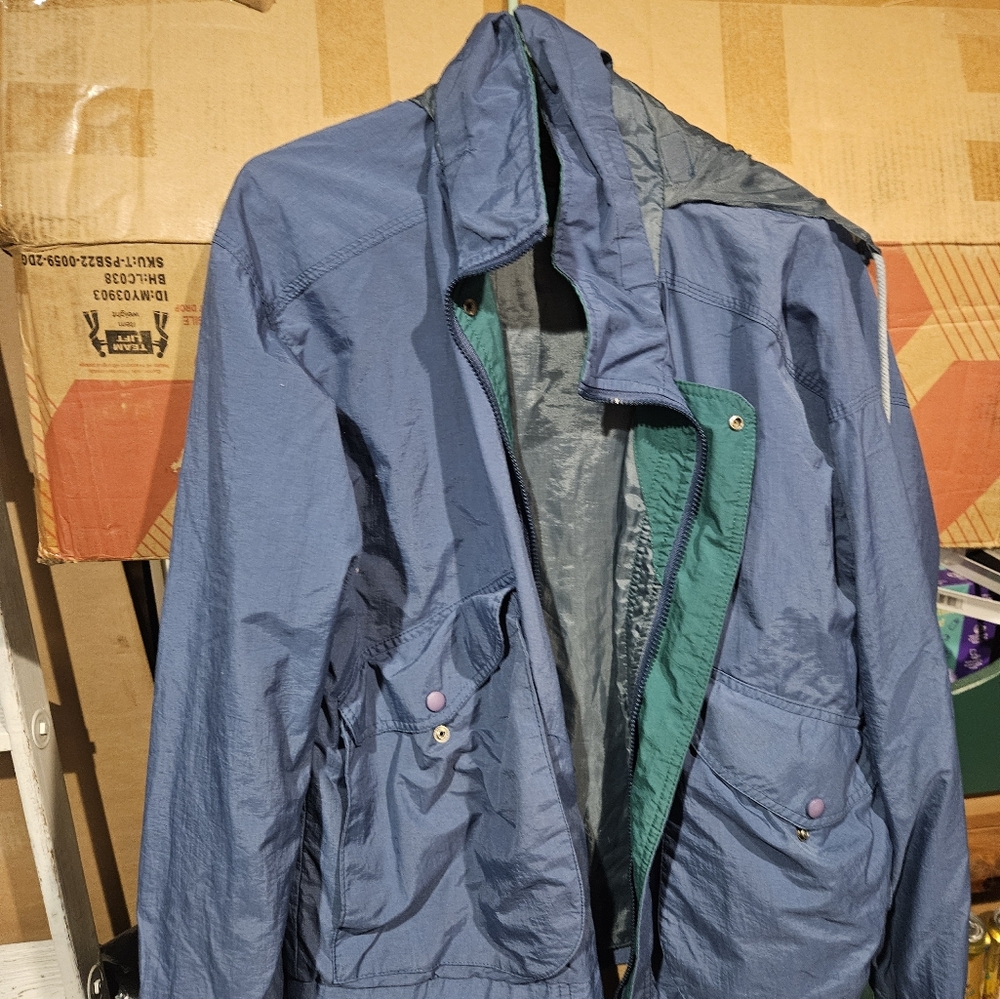 Guide Series Mens Jacket Size Large L Blue Weatherproof with concealed hood